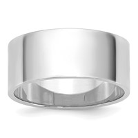 10K White Gold 8mm Lightweight Flat Wedding Band - Size 8 view 1