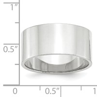 14K White Gold 10mm Lightweight Flat Wedding Band view 3