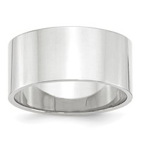 14K White Gold 10mm Lightweight Flat Wedding Band view 1