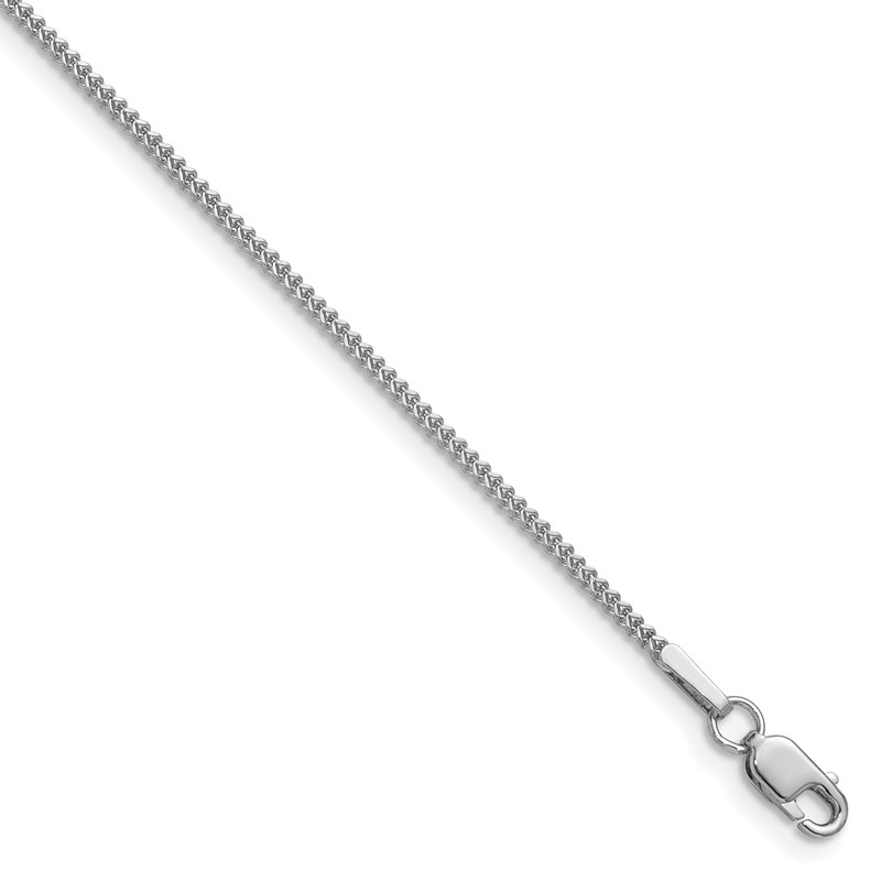 14K White Gold 24 inch .9mm Franco with Lobster Clasp Chain
