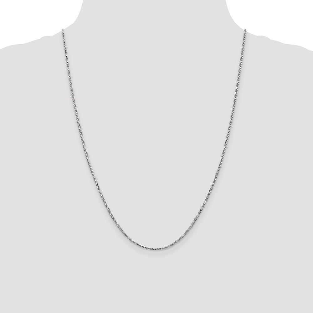 14K White Gold 24 inch 1mm Franco with Lobster Clasp Chain (WFRA035-24)