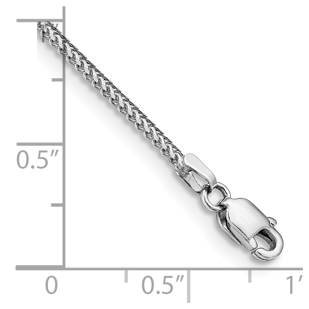 14K White Gold 7 inch 1mm Franco with Lobster Clasp Bracelet (WFRA035-7)