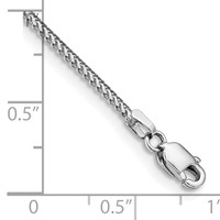 14K White Gold 1mm Franco Bracelet with Lobster Clasp, 7" view 3