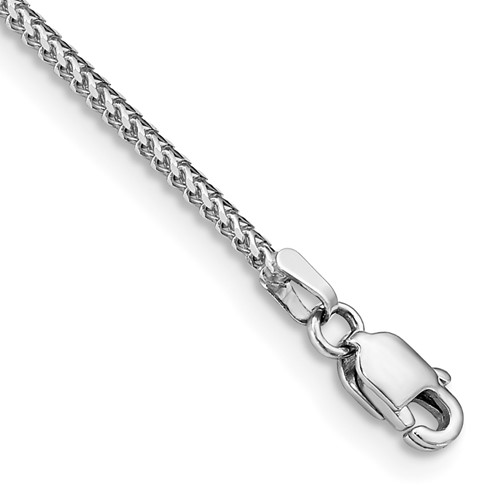 14K White Gold 1mm Franco Bracelet with Lobster Clasp, 7"