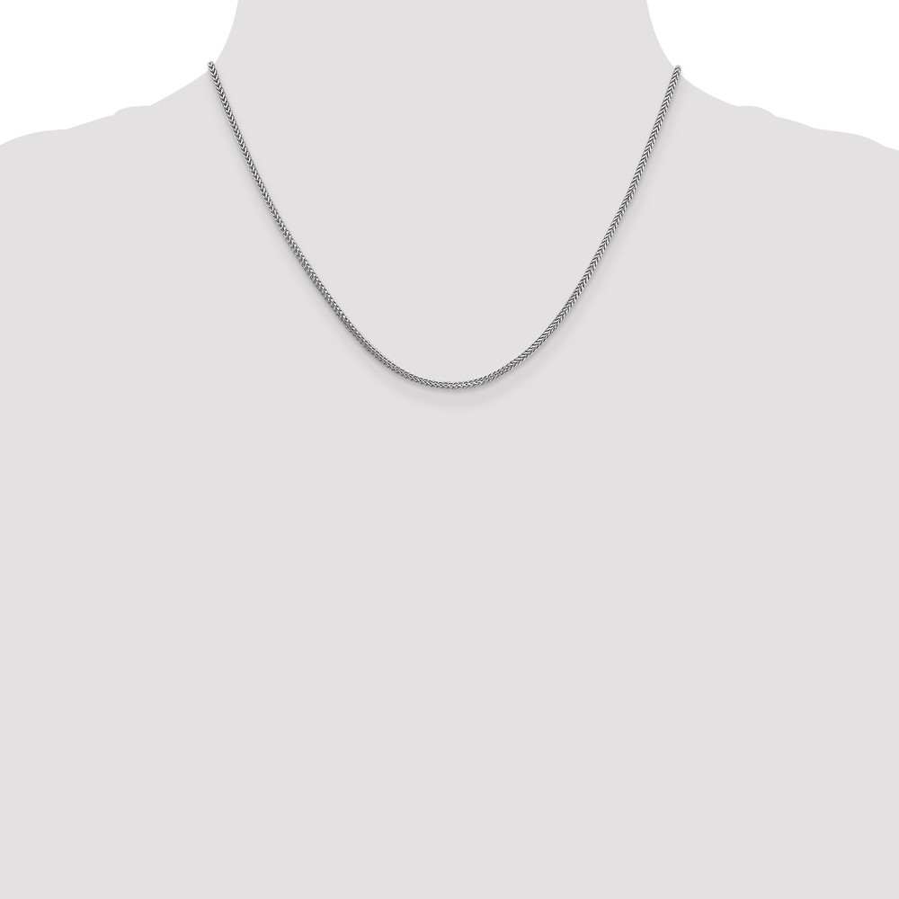 14K White Gold 18 inch 1.3mm Franco with Lobster Clasp Chain (WFRA040-18)