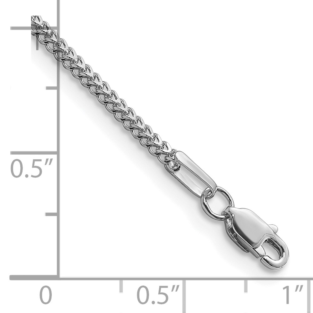 14K White Gold 8 inch 1.3mm Franco with Lobster Clasp Bracelet (WFRA040-8)