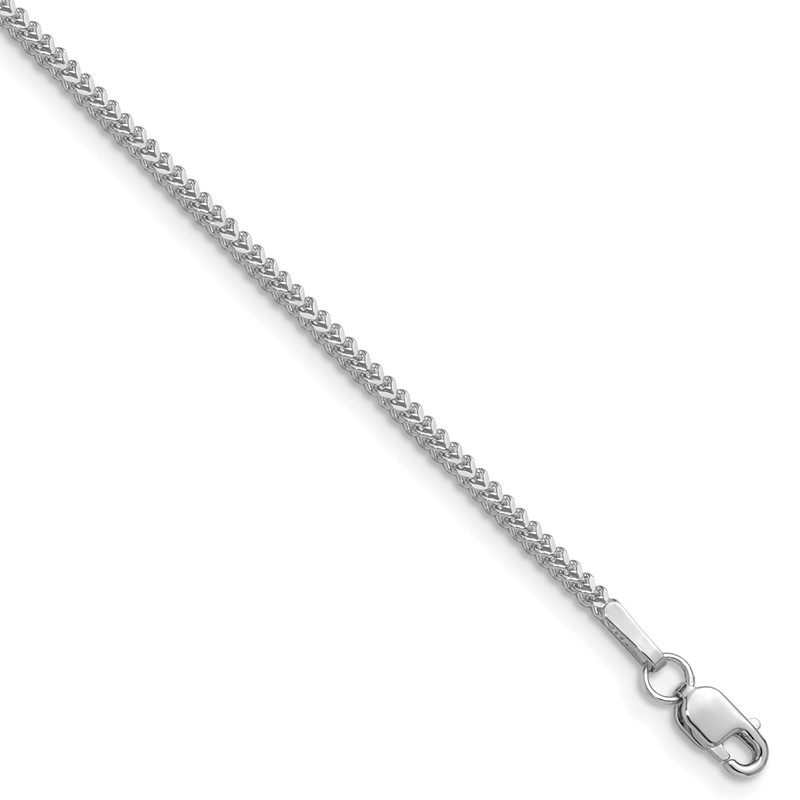 14K White Gold 22 inch 1.3mm Franco with Lobster Clasp Chain