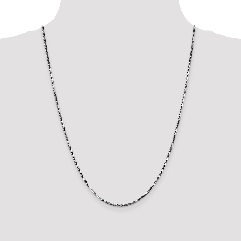 14K White Gold 24 inch 1.4mm Franco with Lobster Clasp Chain (WFRA045-24)