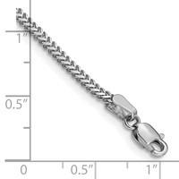 14K White Gold 1.4mm Franco Bracelet with Lobster Clasp, 7" view 3