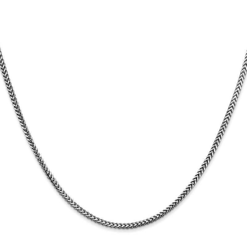 14K White Gold 24 inch 1.5mm Franco with Lobster Clasp Chain