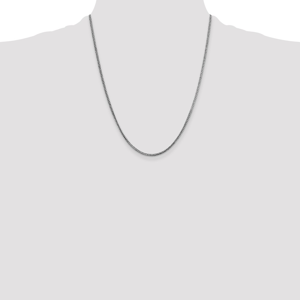 14K White Gold 22 inch 1.5mm Franco with Lobster Clasp Chain (WFRA050-22)