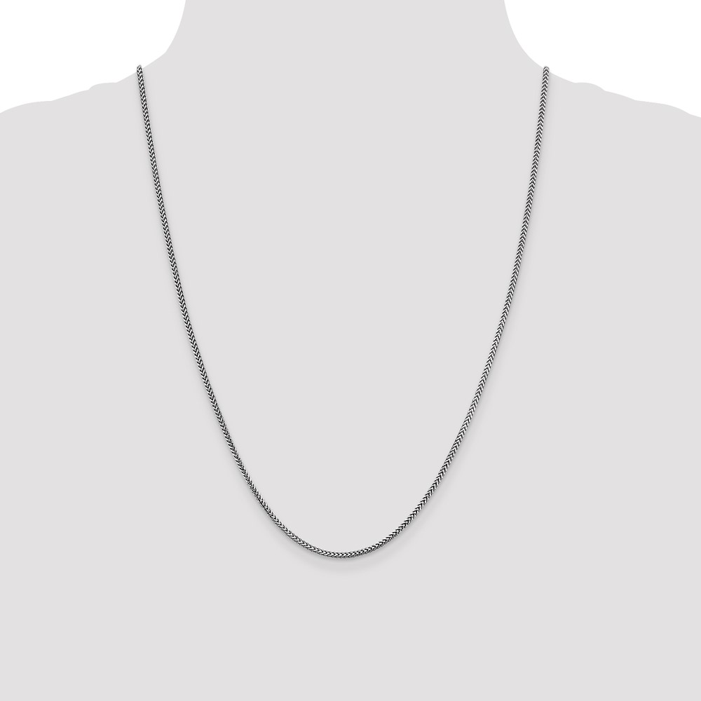 14K White Gold 24 inch 1.5mm Franco with Lobster Clasp Chain (WFRA050-24)