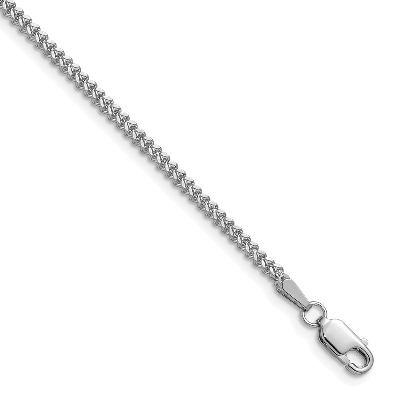 14K White Gold 24 inch 1.5mm Franco with Lobster Clasp Chain