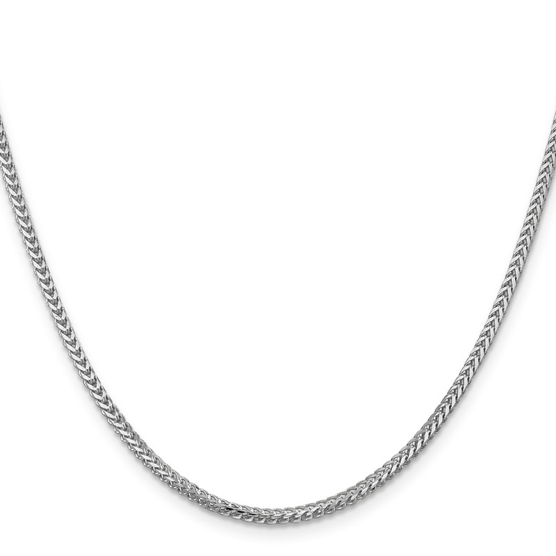 14K White Gold 16 inch 2mm Franco with Lobster Clasp Chain