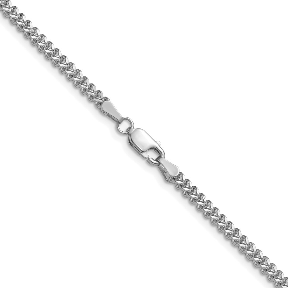 14K White Gold 24 inch 2mm Franco with Lobster Clasp Chain (WFRA065-24)
