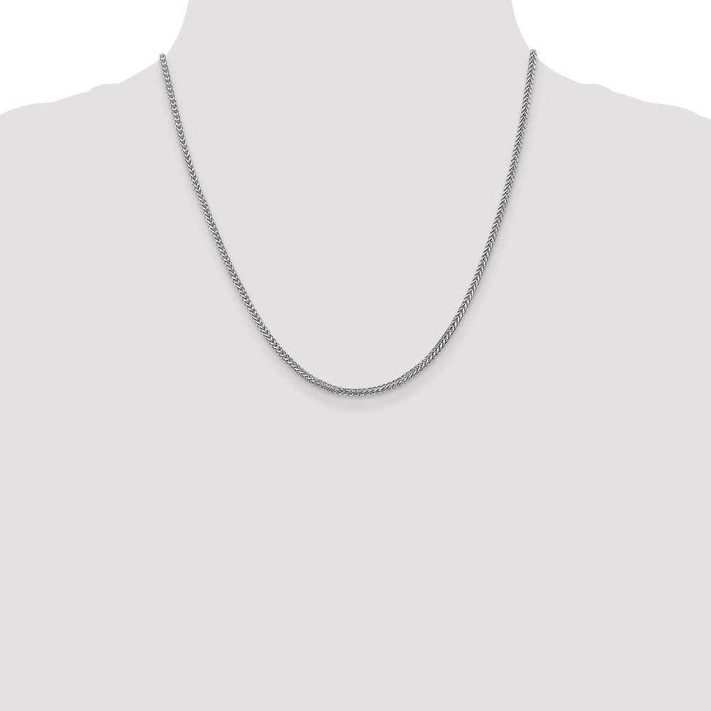 14K White Gold 20 inch 2mm Franco with Lobster Clasp Chain (WFRA065-20)