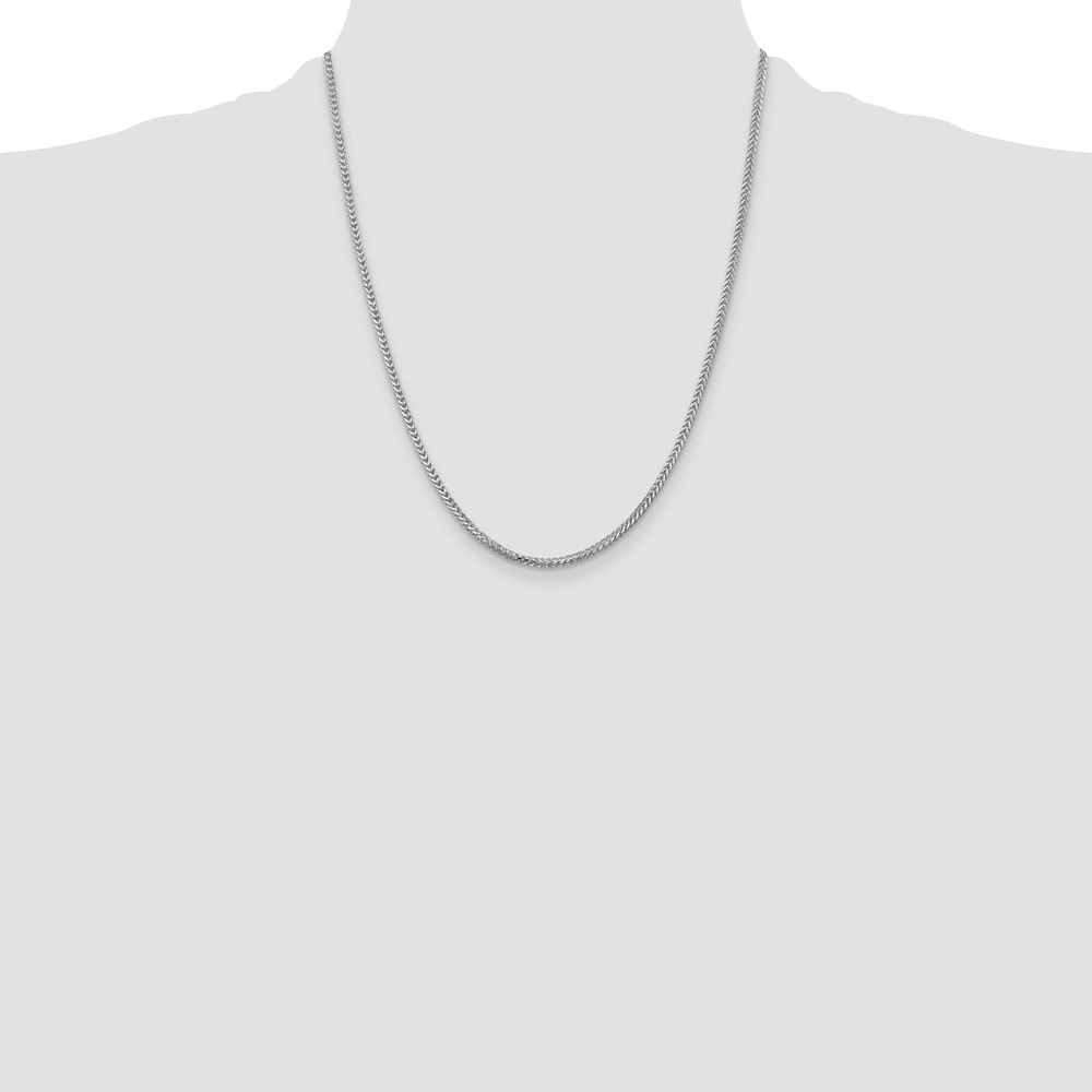 14K White Gold 22 inch 2mm Franco with Lobster Clasp Chain (WFRA065-22)