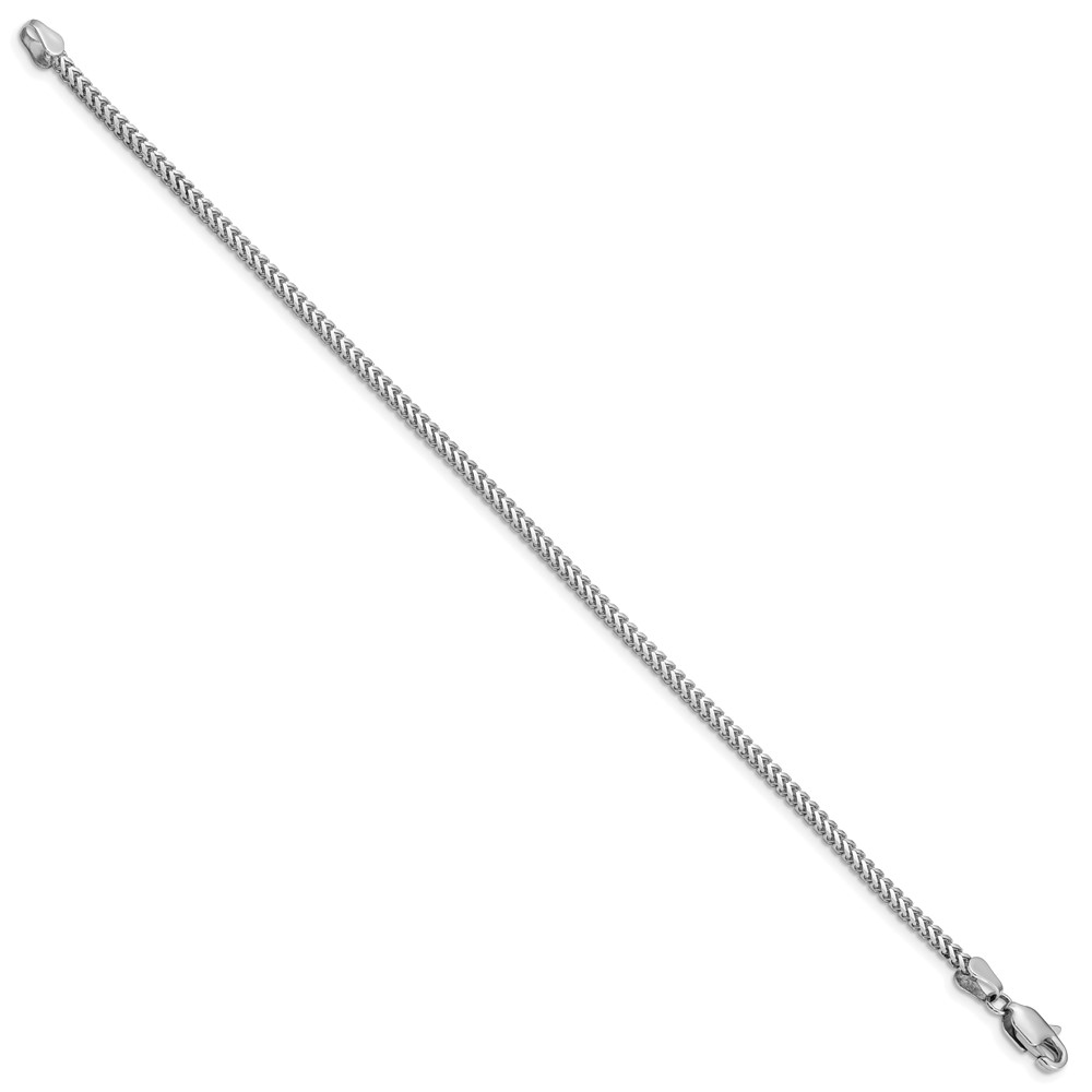 14K White Gold 7 inch 2mm Franco with Lobster Clasp Bracelet (WFRA065-7)