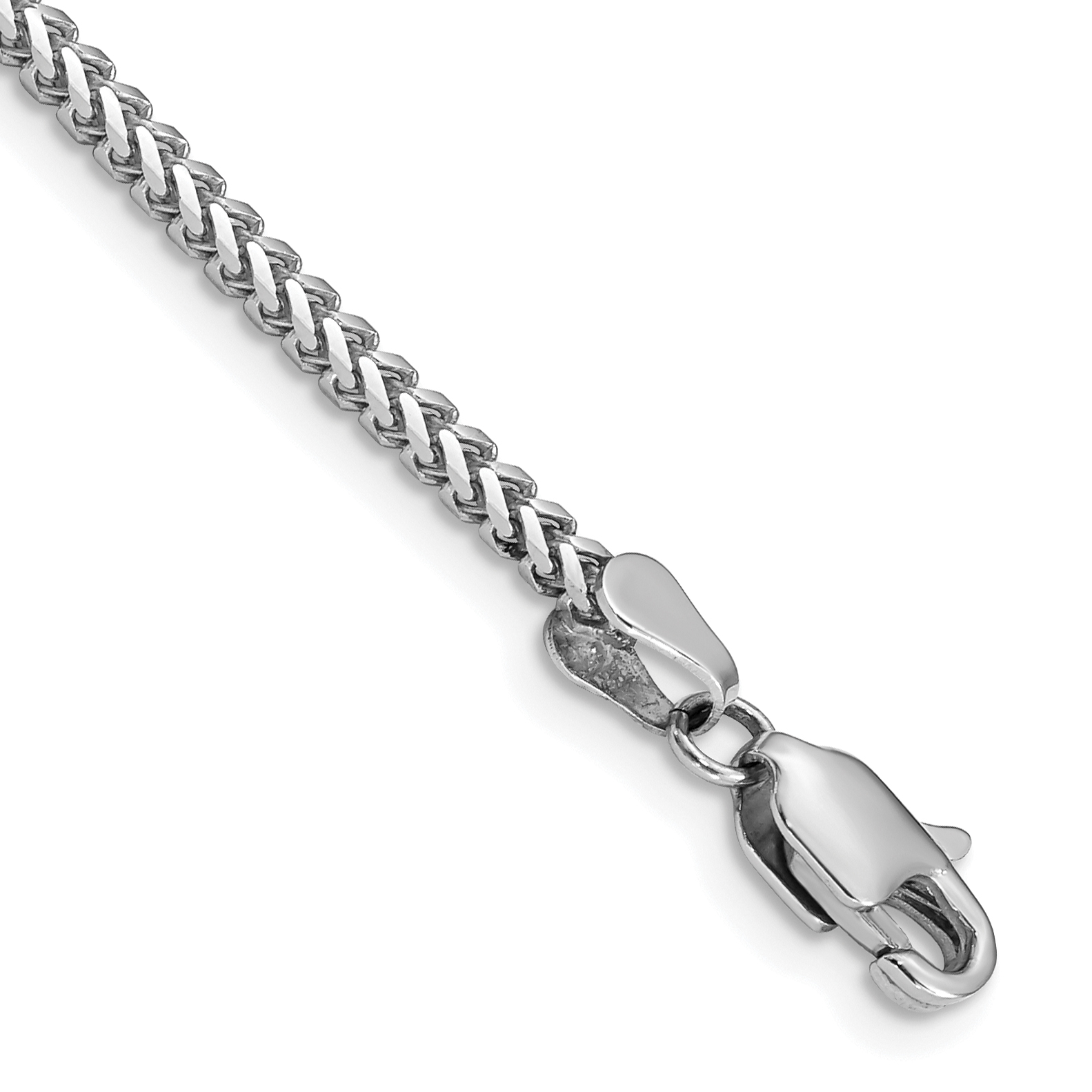 14K White Gold 7 inch 2mm Franco with Lobster Clasp Bracelet (WFRA065-7)