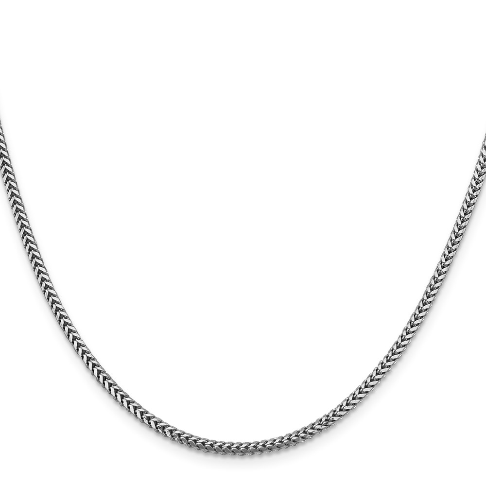 14K White Gold 24 inch 2.3mm Franco with Lobster Clasp Chain (WFRA070-24)