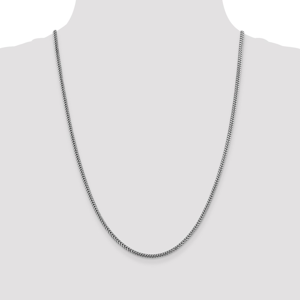 14K White Gold 24 inch 2.3mm Franco with Lobster Clasp Chain (WFRA070-24)