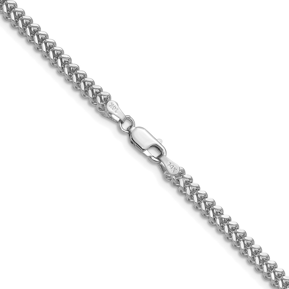 14K White Gold 24 inch 2.5mm Franco with Lobster Clasp Chain (WFRA080-24)