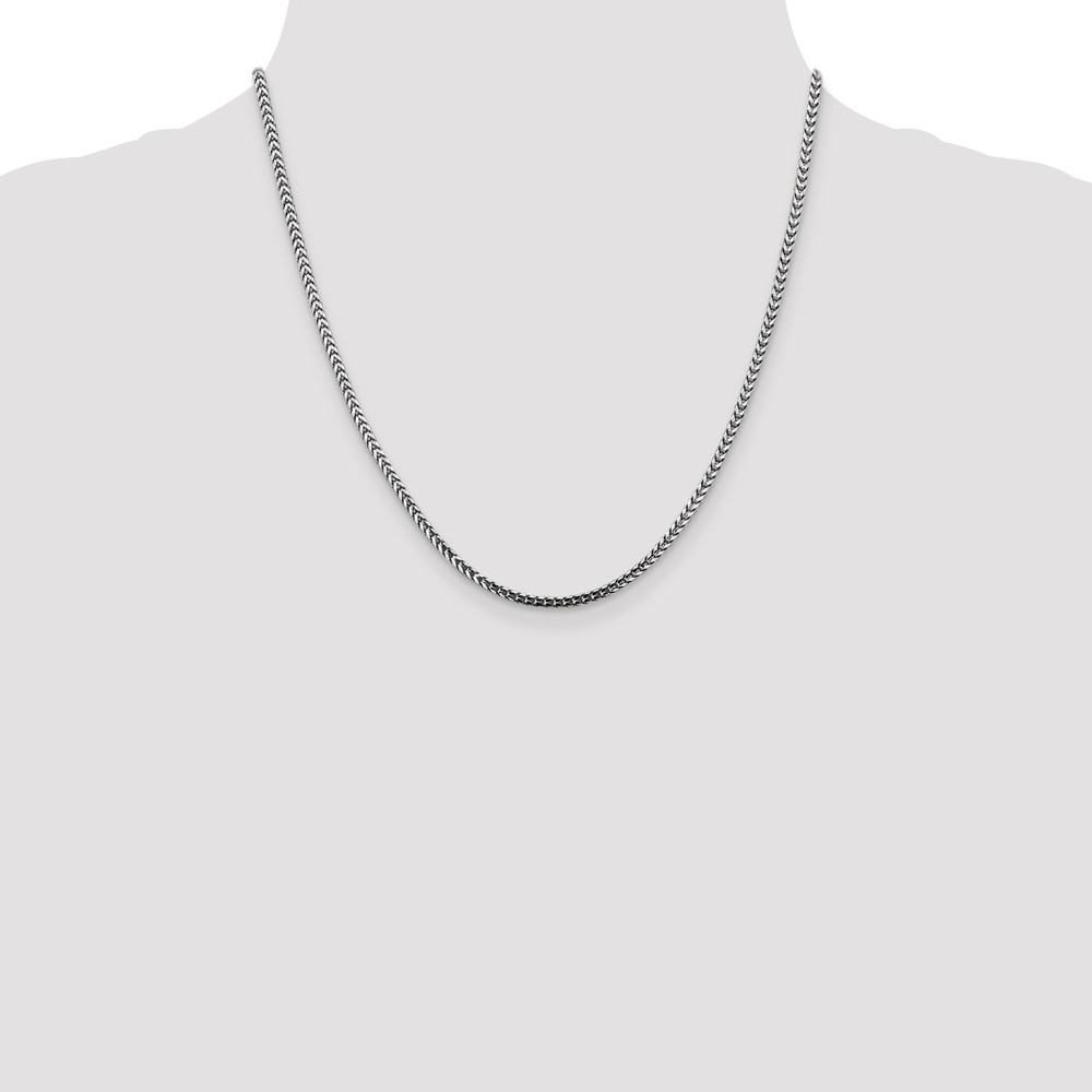 14K White Gold 20 inch 2.5mm Franco with Lobster Clasp Chain (WFRA080-20)