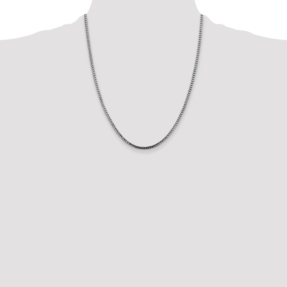 14K White Gold 22 inch 2.5mm Franco with Lobster Clasp Chain (WFRA080-22)