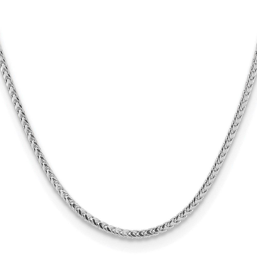 14K White Gold 24 inch 3mm Franco with Fancy Lobster Clasp Chain (WFRA100-24)