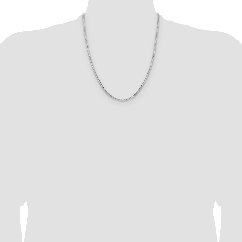 14K White Gold 22 inch 3mm Franco with Fancy Lobster Clasp Chain (WFRA100-22)