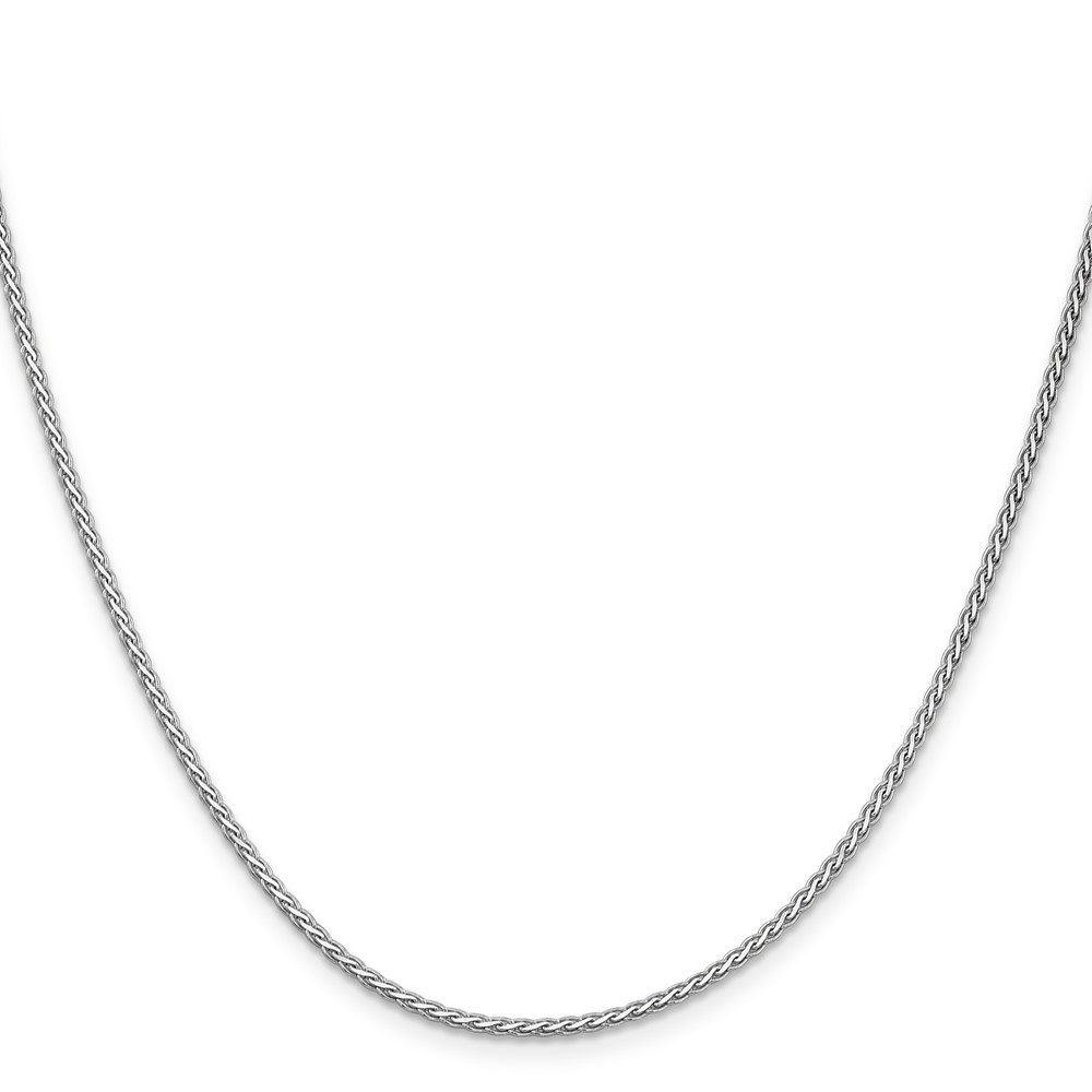 14K White Gold 24 inch 1.9mm Flat Wheat with Lobster Clasp Chain (WFW050-24)