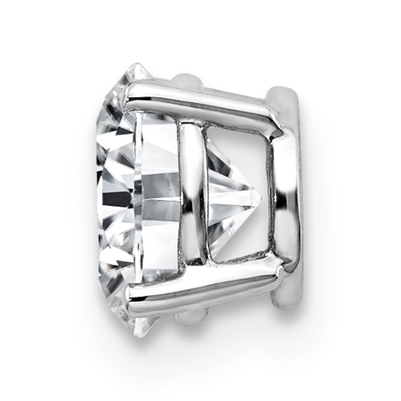 14kw 1.00ct. 6.5mm Round Colorless Moissanite Solitaire Pend on cable chain