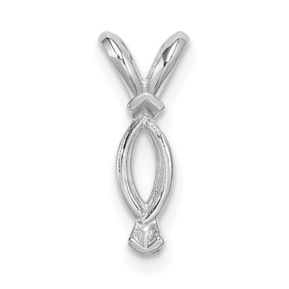 14kw Marquise 2-Prong V-End 6 x 3mm Pendant Setting