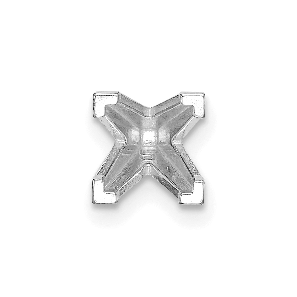 14K White Gold Princess V-End with Peg 5.0mm Setting