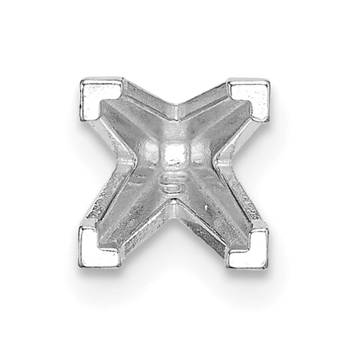 14K White Gold Princess V-End with Peg 5.0mm Setting
