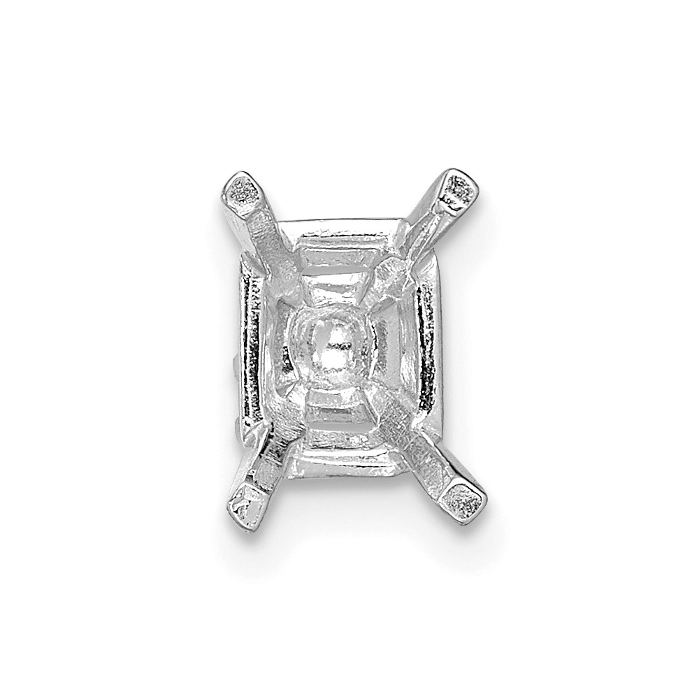 14K White Gold Emerald Lightweight Center Head with Peg 7 X 5mm Setting