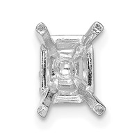 14K White Gold Emerald Lightweight Center Head with Peg 7 X 5mm Setting view 1