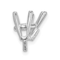 14K White Gold Pear 5-Prong V-End with Peg 8 X 5mm Setting view 2