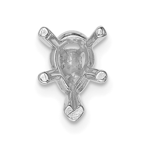 14K White Gold Pear 5-Prong V-End with Peg 8 X 5mm Setting
