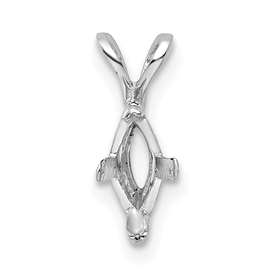 Sterling Silver Marquise 4-Prong 5 x 2.5mm Loose Bail Pendant Setting