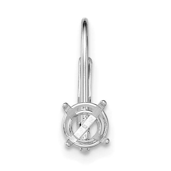 14k WG Single Round 6.0mm Cast Basket Leverback Earring Mounting