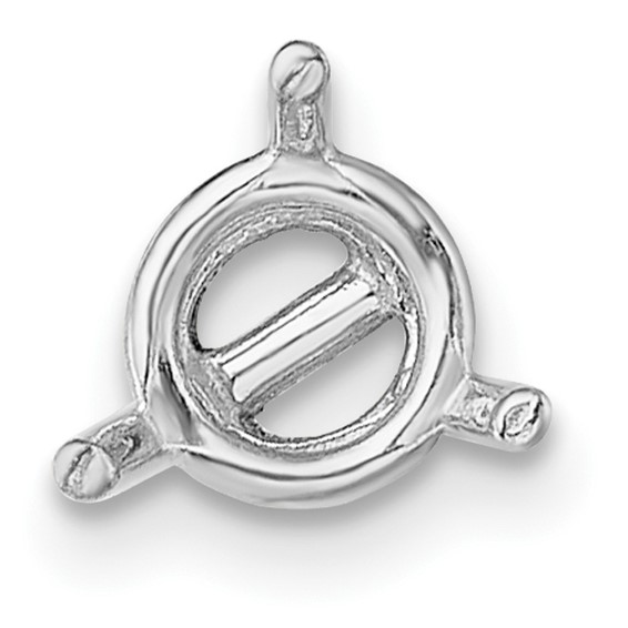 14k WG Single Round 3-Prong 6mm Post Earring Mounting