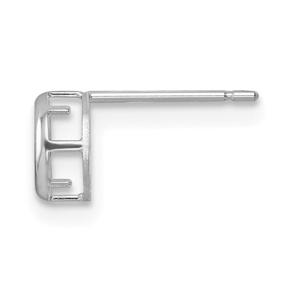 14k WG Single 4mm Round Bezel Post Earring Mounting