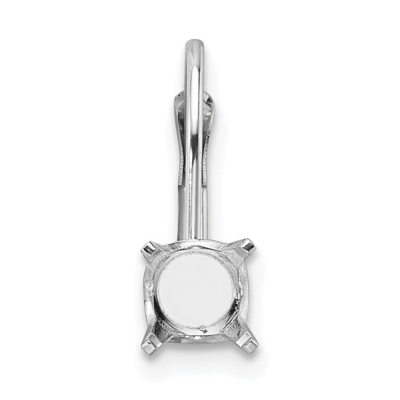 14k WG Single 5.00mm .50ct Diamond Leverback Earring Mounting