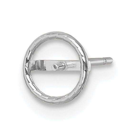 14k WG Single Holds 5mm Pearl Twisted Edge Post Earring Mounting