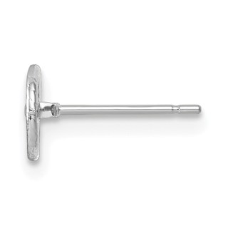 14k WG Single Holds 5mm Pearl Twisted Edge Post Earring Mounting