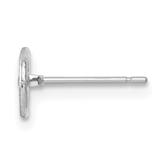 14k WG Single Holds 5mm Pearl Twisted Edge Post Earring Mounting