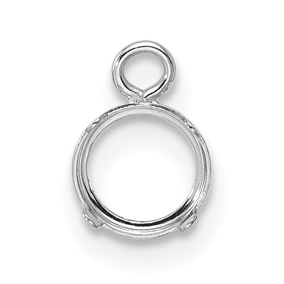 14k WG Single 5mm Round Low Wall Earring Dangle Mounting