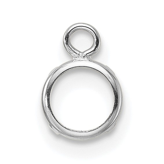 14k WG Single 5mm Round Low Wall Earring Dangle Mounting