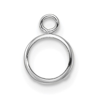 14k WG Single 6mm Round Low Wall Earring Dangle Mounting